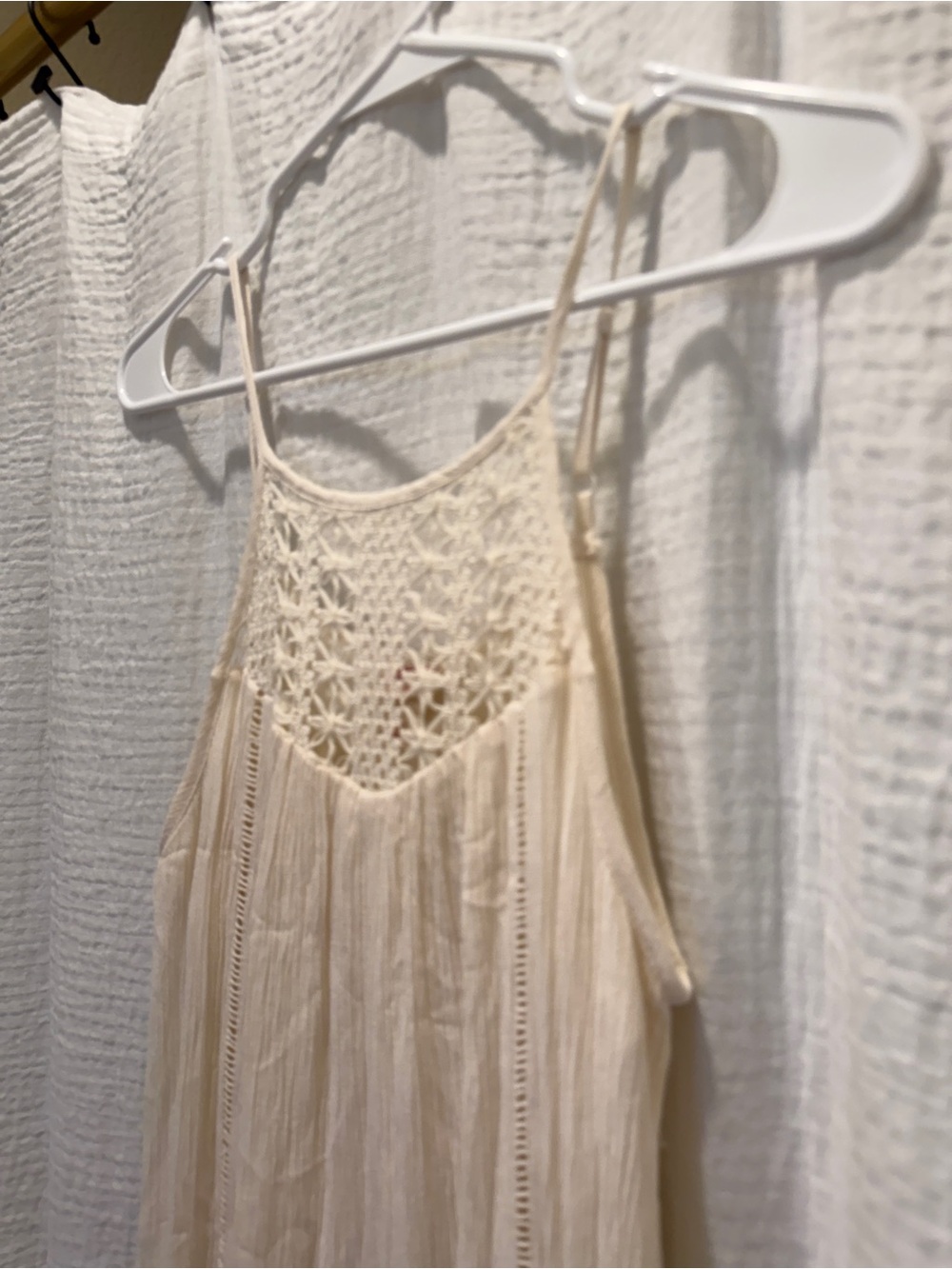 Mossimo Cream Crochet High Neck Halter Maxi Dress - Picture 5 of 8